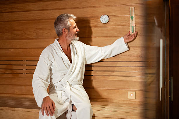 Hourglass on the wall in the sauna.