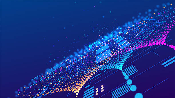 High-speed Big Data stream visualization. Abstract digital flow of information, dynamic data transfer network, technology connection background. Represents AI, velocity, and future tech communication. High-speed Big Data stream visualization. Abstract digital flow of information, dynamic data transfer network, technology connection background. Represents AI, velocity, and future tech communication. system configuration stock illustrations