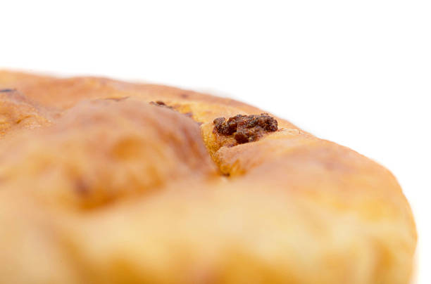 Pain aux raisin pastry - white background