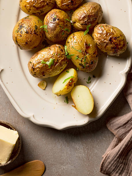 istock plate of roasted potatoes 2241987867