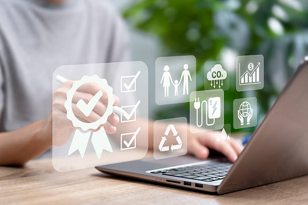 istock Environmental Quality Control, Sustainability Concept, Women's Environmental Checklist, Carbon Reduction, Waste Management, Renewable Energy Awareness for Sustainable Future, Environment campaign 2241992380