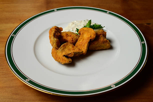 Deep Fried Porcini Cep or Penny Bun Mushrooms, Breaded, with Tartare Sauce