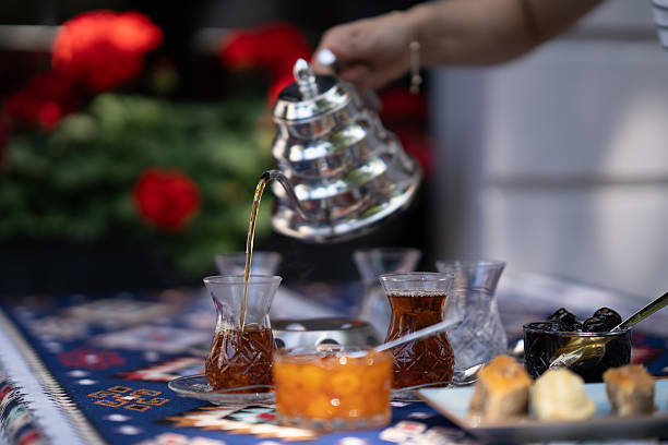 istock Hot Tea into Traditional Glass 2241994359