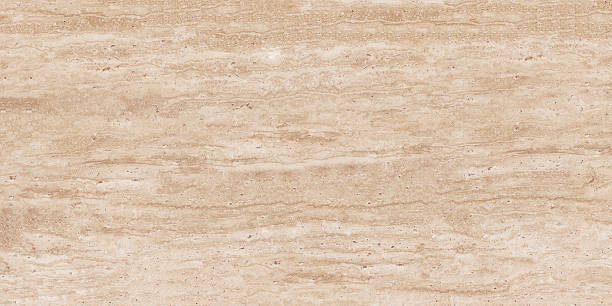 istock Travertine marble tile standing on the white background with reflections and shadows 2241995483