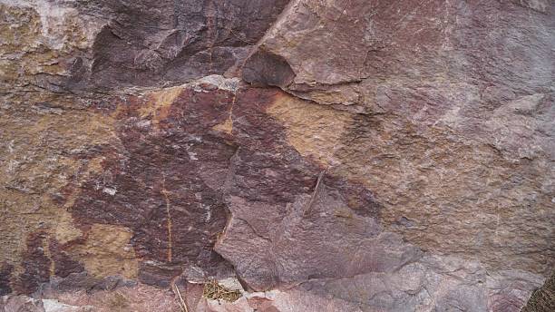 istock Reddish Rock with Dark Streaks and Moss 2242003815