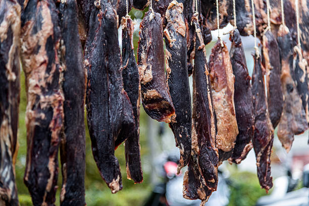Hang the beef and dry it in the sun