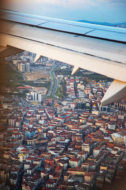 istock Istanbul City under the airplane wing 2242005772