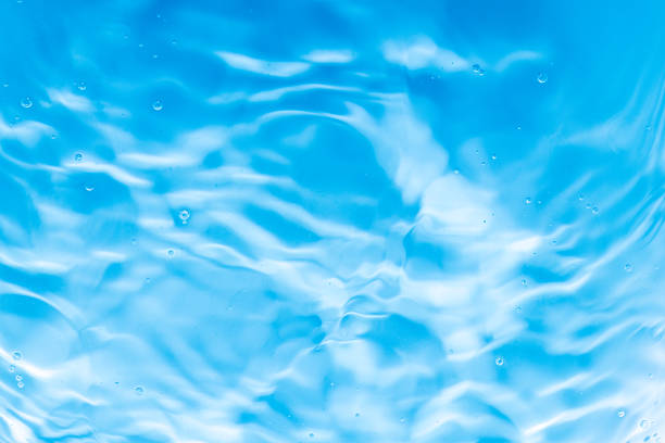 Blue bubbles water surface