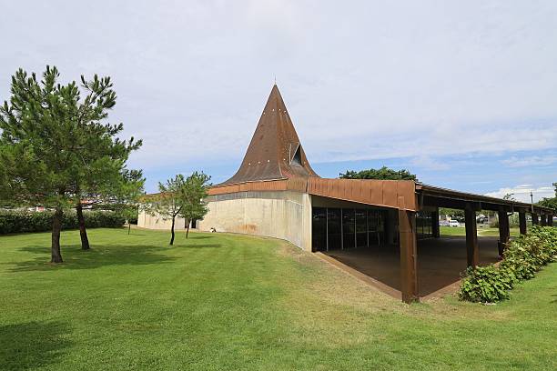 Notre Dame des Dunes Church, contemporary-style church, town of Mimizan, Gironde department, France