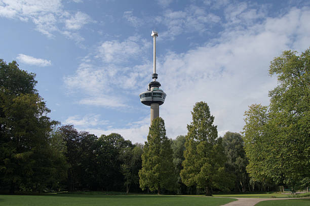 istock Euromast Tower in Rotterdam against blue sky and trees 2242016705