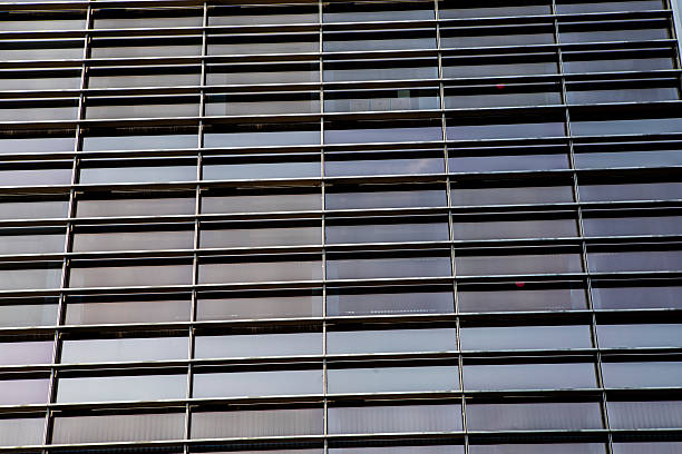 Modern steel business financial building facade detail