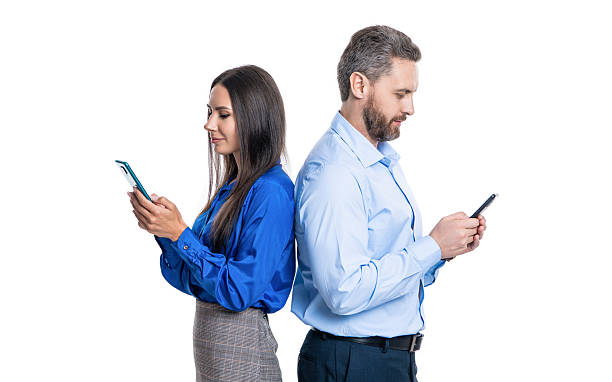 istock businessman reading message on phone isolated on white. business texting message. online business messaging. business partner using phone. messaging business colleague check email 2242029589