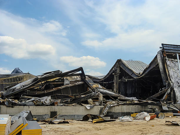 istock A burnt-out building reveals the devastating impact of a fire with extensive damage. 2242030061
