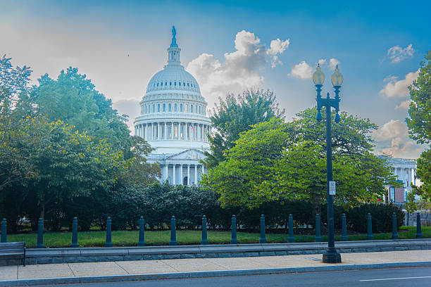 istock World famous Washington Monument in National Mall at dusk 2242030368