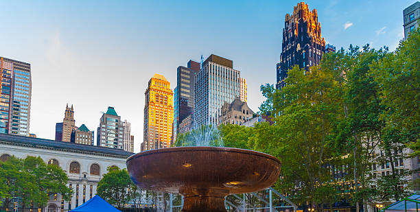 istock Fountain in world famous Bryant Park in Manhattan 2242033731