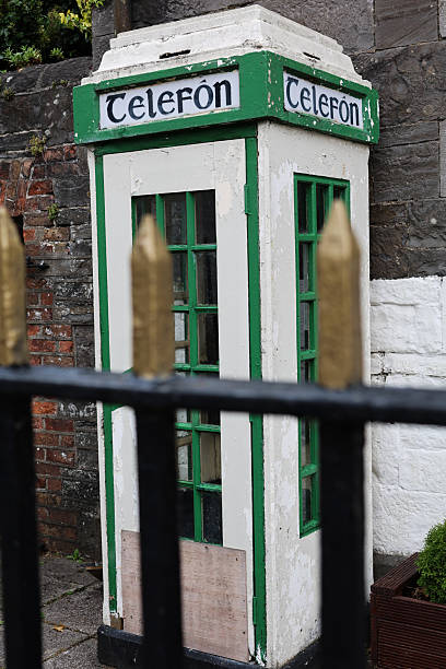 English phone booth in a village on the north of the Isle of Skye in the Scottish Highlands