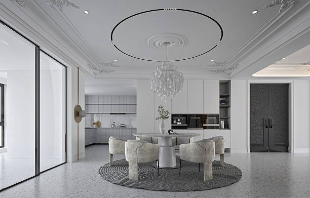 istock 3d render home interior, living room dining room 2242057049