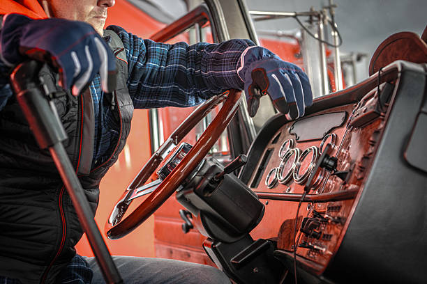 istock Driving a Truck With Skill and Focus in Vibrant Setting 2242058694