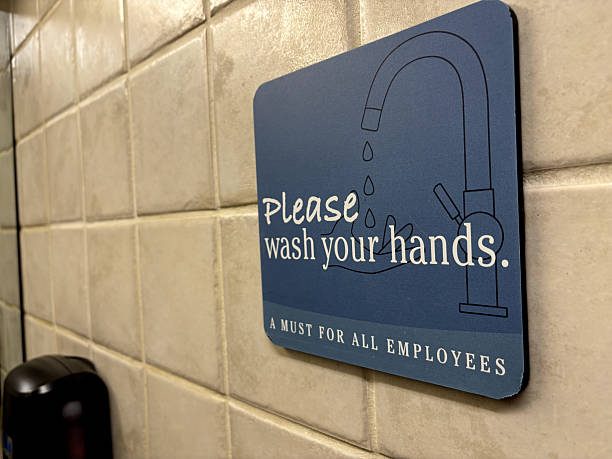 A Wash Your Hands Sign for Employees in Restaurant