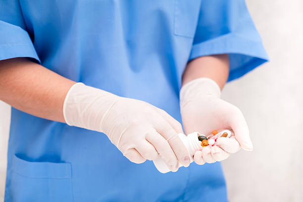 Girl in Blue Veterinarian Suit.