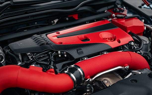 istock Engine bay of modern sporty car. 2242060834