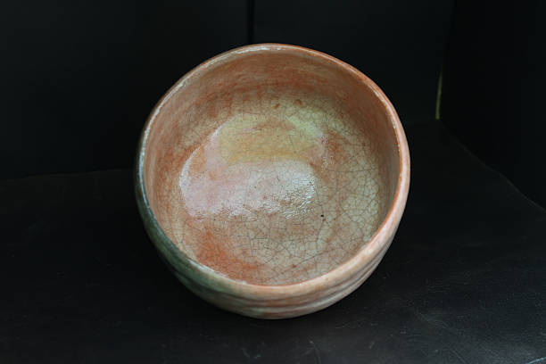 istock japanese tea bowls in a balck background. 2242063532