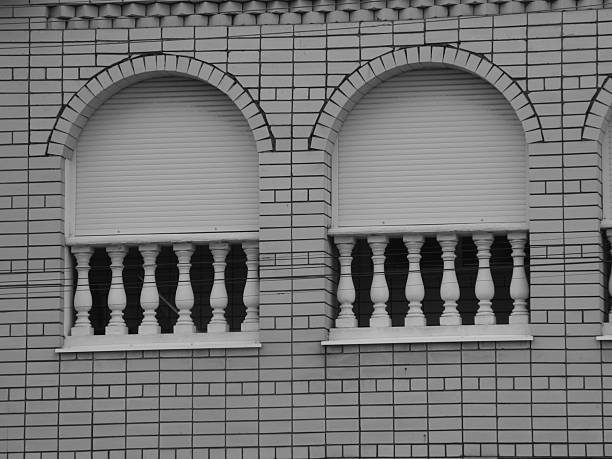 Black and white closeup modern apartment building,  Broadbeach Gold Coast Queensland Australia, abstract background with copy space, full frame horizontal composition
