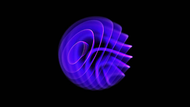 istock Blue glowing sphere. Abstract energy orb composed of particles and waves on a dark background. Futuristic blue-purple magic sphere with a luminous digital core, perfect for sci fi visuals, digital art 2242079243