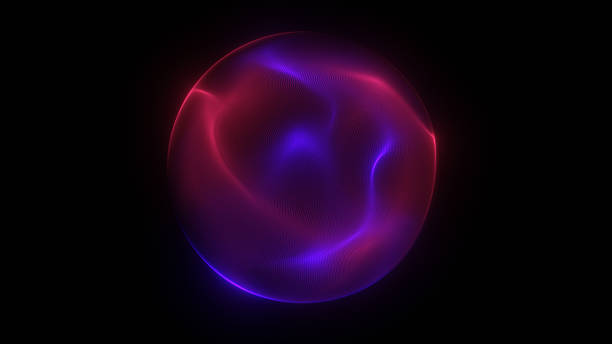 istock Futuristic energy sphere on black background representing AI and future technologies. Sphere - 3d abstract composition. Futuristic technology concept. 2242082061