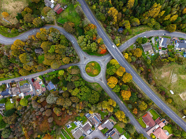 istock Road Junction and Overpass Amidst Autumn Trees 2242083266