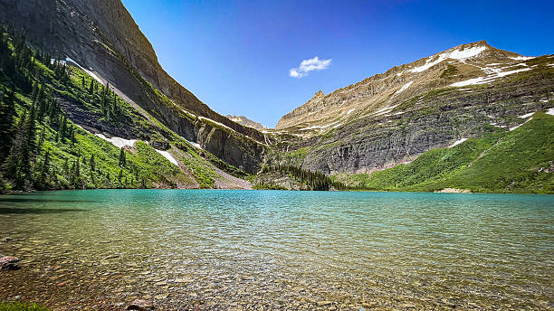Grinnel lake only available by a hike in Glacier National Park