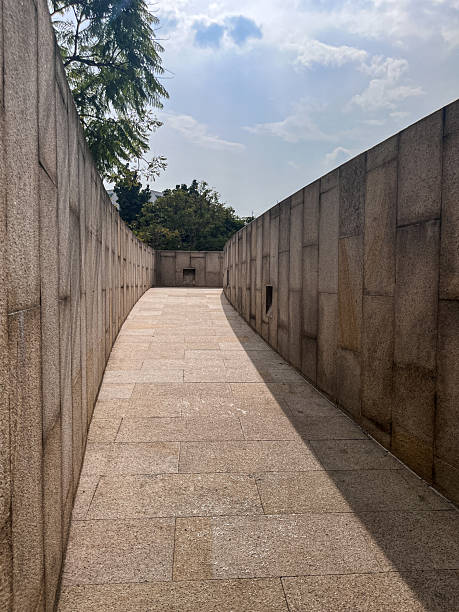 istock Minimal stone walkway with soft sunlight and geometric symmetry 2242086498