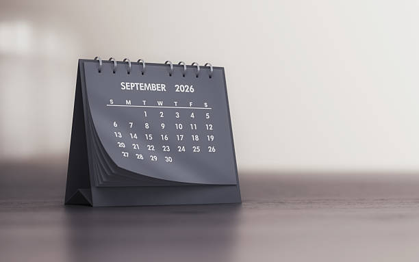 istock September 2026 Realistic Gray Desk Calendar (Depth Of Field) 2242086863