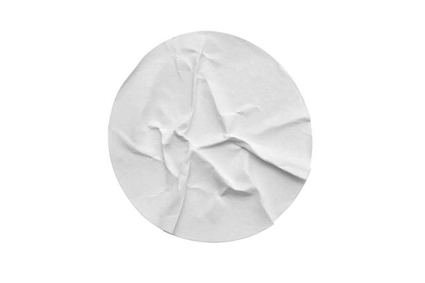 istock Blank white round paper sticker label isolated on white background 2242089419