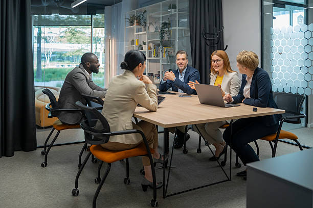 istock Business people having a meeting in a modern office 2242089448