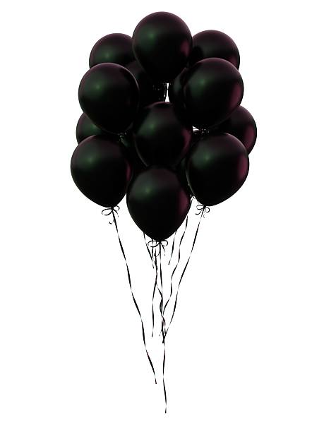 istock Black balloons bunch. Party celebration balloons on isolated background. 3d rendering. Applicable for black Friday design design. 2242089682
