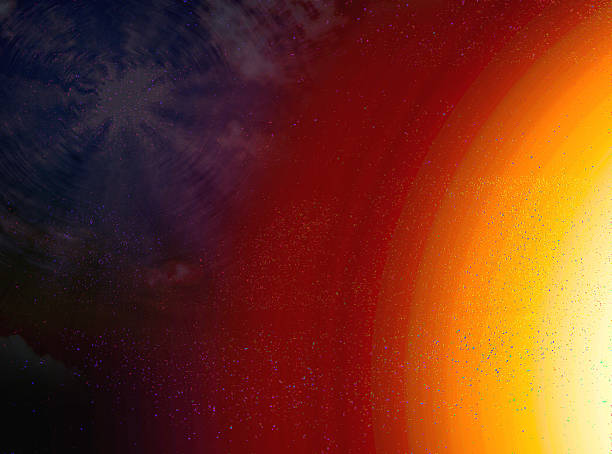 a reddish-yellow burst of sunlight against a dark sky. partially sighted