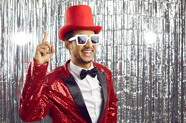 istock Happy African American man in disco jacket 2242094801