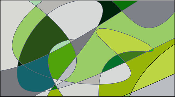 istock Trendy Green Geometric Curve Color Block Brochure Template Poster Background 2242095629