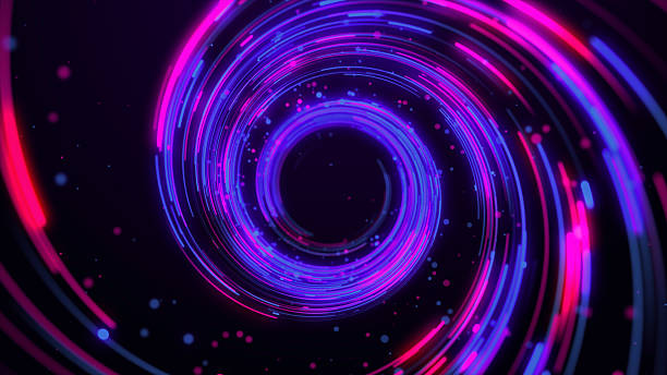 istock Abstract glowing neon spiral tunnel in blue and pink, perfect for sci-fi, technology, and futuristic digital concept backgrounds. 3d Rendering 2242097699