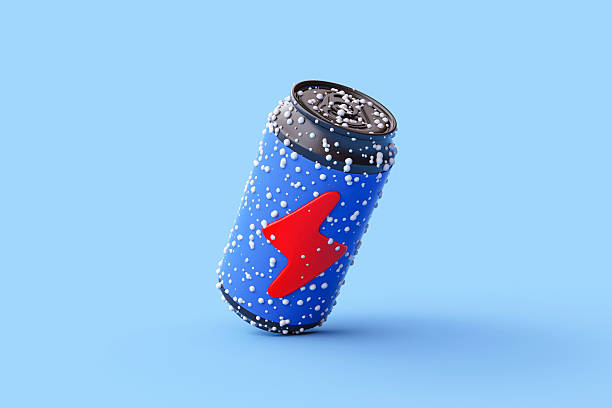 istock 3D Rendering of Energy Drink on blue background. 2242100914