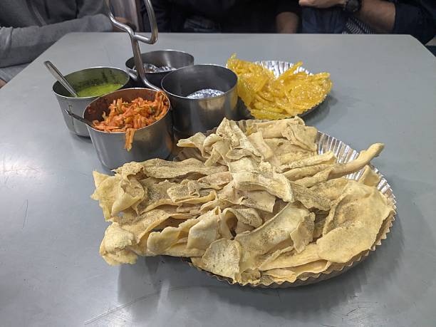istock Gujrati Traditional Indian snack platter with condiments 2242108921