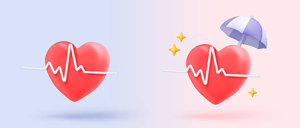 istock 3d red heart with white pulse line on background. heartbeat or cardiogram for healthy lifestyle, pulse beat measure, cardiac assistance, medical healthcare concept. 3d vector icon render illustration 2242110099