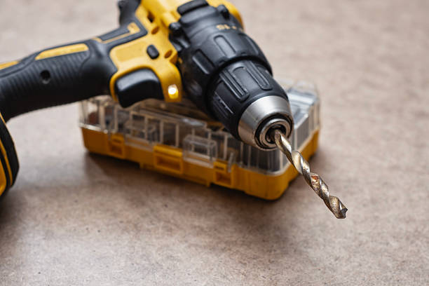 istock Cordless drill driver with a complete set of drill bits and screwdriver bits in a sturdy case. Versatile power tool for drilling and fastening. 2242114267