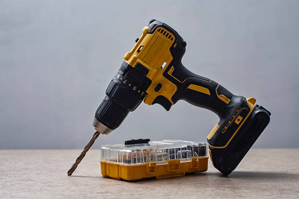 istock Cordless drill driver with a complete set of drill bits and screwdriver bits in a sturdy case. Versatile power tool for drilling and fastening. 2242114272