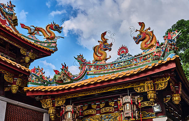 Dragon statue on traditional Taoist temple