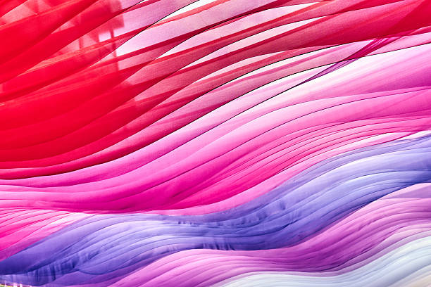 Multi-colored ribbons as a background fly
