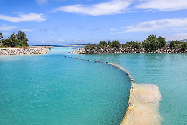 Amazing landscape of La Digue Island in the Seychelles Archipelago.