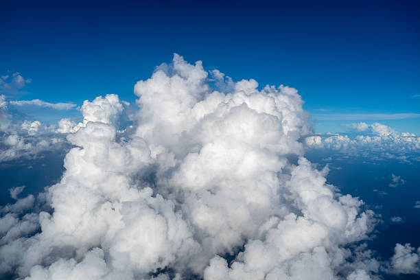 istock Aerial view of fluffy clouds over the Pacific Ocean in Polynesia 2242121121