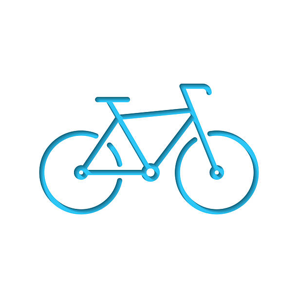 istock Bike. Icon cut out on white paper with blue background 2242136351